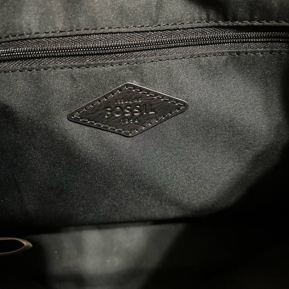 FOSSIL FELICITY SATCHEL CROSSBODY HANDBAG, BLK/BROWN - Picture 8 of 11